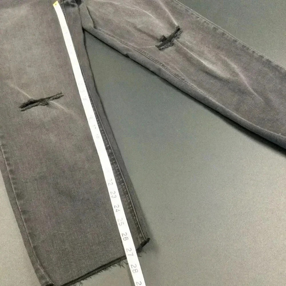 NWT Stitch Star Womens Black Distressed High-Rise Ankle Straight Jeans Size 12 - Picture 5 of 12